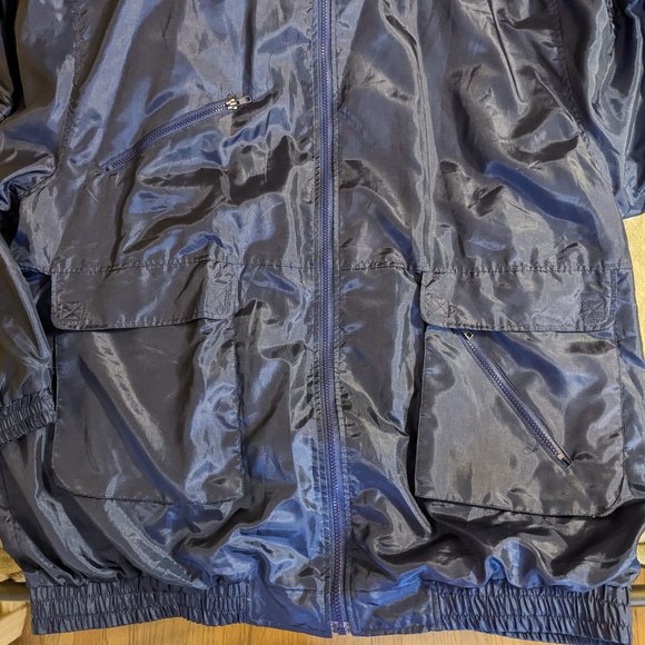 AST Sportswear Vintage Lined Blue Satin Coaches Jacket w/Pockets - size 6XL - Picture 12 of 12